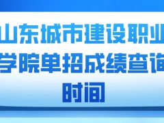 山东城市建设职业学院单招成绩查询时间-山东单招网