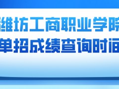 潍坊工商职业学院单招成绩查询时间-山东单招网