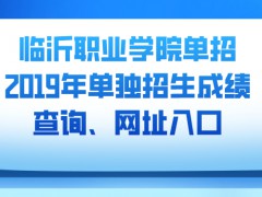 临沂职业学院单招2019年单独招生成绩查询、网址入口-山东单招网