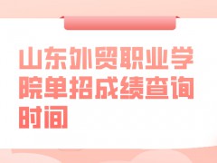 山东外贸职业学院单招成绩查询时间-山东单招网