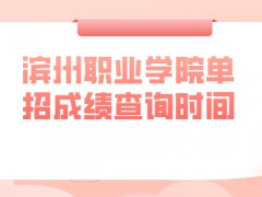 滨州职业学院单招成绩查询时间-山东单招网