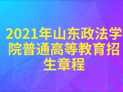 2021年山东政法学院普通高等教育招生章程-山东单招网