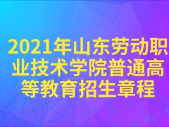 2021年山东劳动职业技术学院普通高等教育招生章程-山东单招网