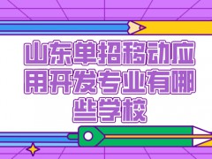 山东单招移动应用开发专业有哪些学校-山东单招网