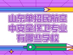 山东单招民航空中安全保卫专业有哪些学校-山东单招网