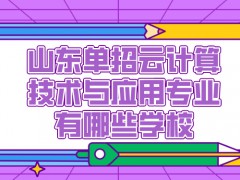 山东单招云计算技术与应用专业有哪些学校-山东单招网