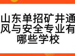 山东单招矿井通风与安全专业有哪些学校-山东单招网