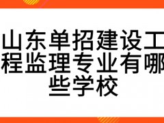 山东单招建设工程监理专业有哪些学校-山东单招网