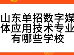 山东单招数字媒体应用技术专业有哪些学校-山东单招网