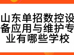 山东单招数控设备应用与维护专业有哪些学校-山东单招网