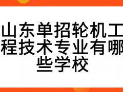 山东单招轮机工程技术专业有哪些学校-山东单招网