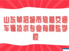 山东单招城市轨道交通车辆技术专业有哪些学校-山东单招网