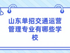 山东单招交通运营管理专业有哪些学校-山东单招网