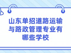 山东单招道路运输与路政管理专业有哪些学校-山东单招网