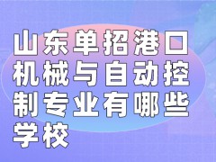 山东单招港口机械与自动控制专业有哪些学校-山东单招网