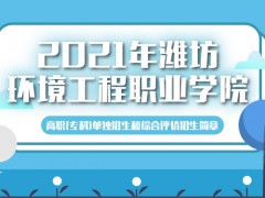 2021年潍坊环境工程职业学院高职(专科)单独招生和综合评价招生简章