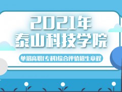 2021年泰山科技学院单招高职（专科）综合评价招生章程