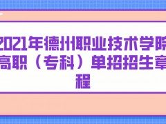 2021年德州职业技术学院高职（专科）单招招生章程