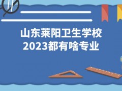 山东莱阳卫生学校2023都有啥专业