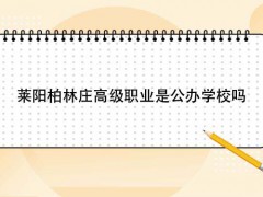 莱阳柏林庄高级职业是公办学校吗