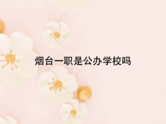 烟台一职是公办学校吗